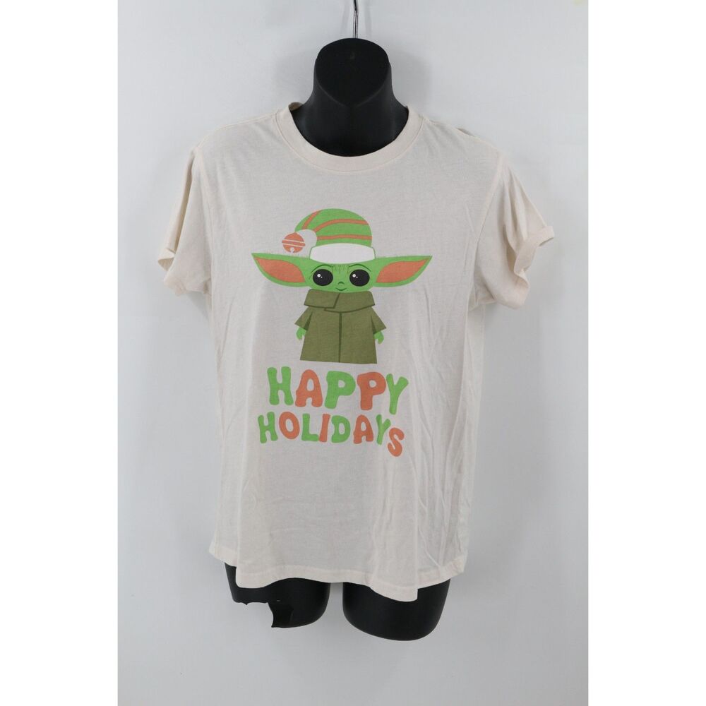 Star Wars Happy Holidays Grogu Elf Christmas Womens Size Small Mad Engine Yoda